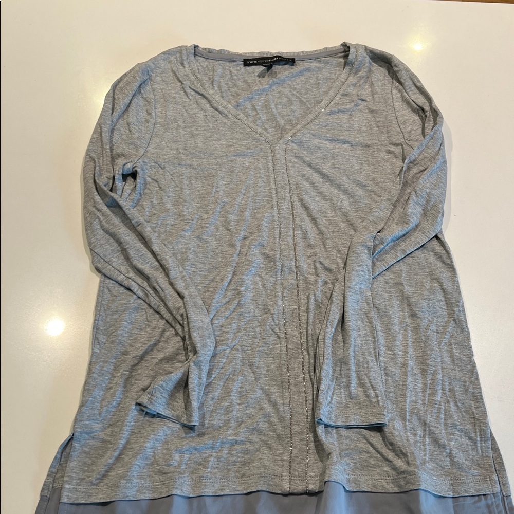 White House Black Market Light Gray Top